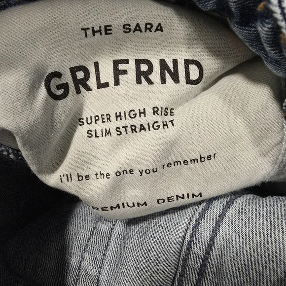 GRLFRND The Sara Super High Rise Slim Straight Jeans in Wave Hill - Picture 9 of 10